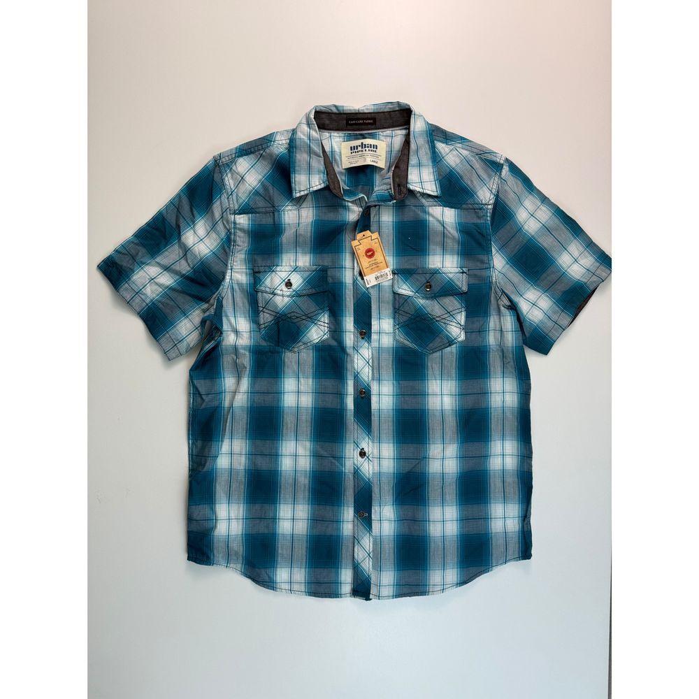 Urban Pipeline Blue Plaid Casual Button Down Shirt